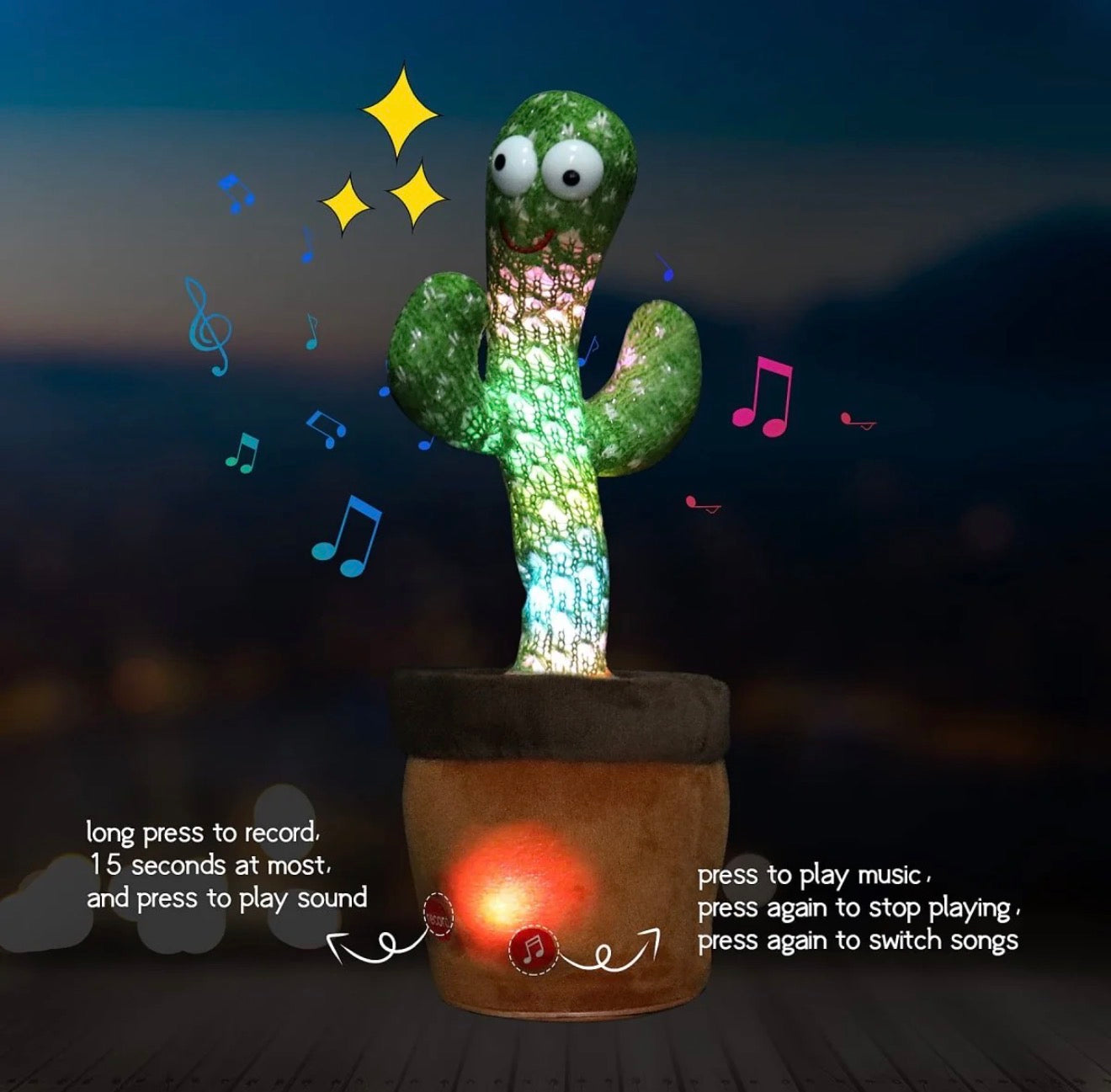 Dancing Cactus Toy | Singing, Dancing & Voice Repeating Fun