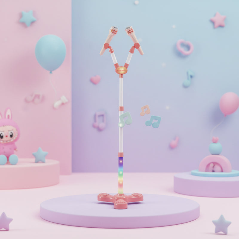 Kids Labubu Dual Microphone With Stand