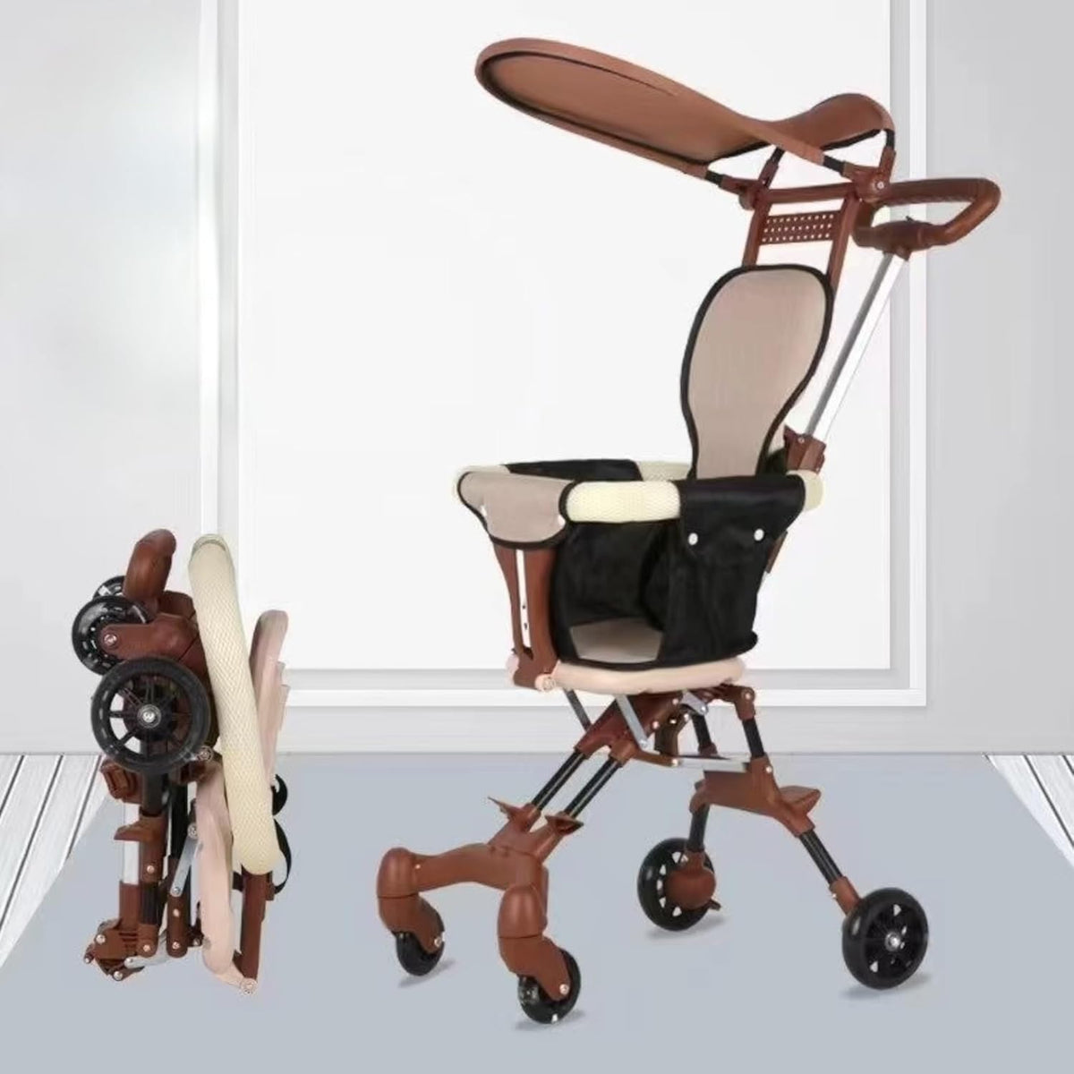 Premium Foldable Buggy Baby Stroller With Sunshade