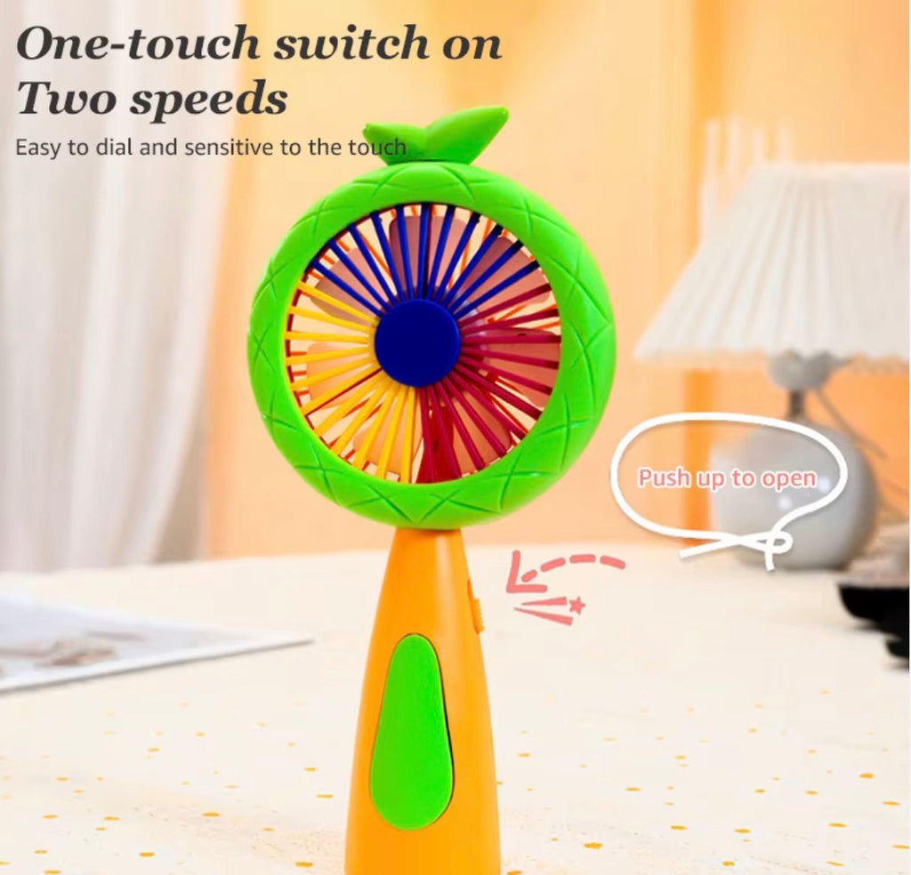 Colorful  Handheld Portable Desk Mini Fan | Toy for Kids with Light