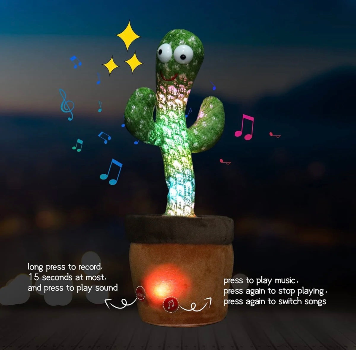 Dancing Cactus Toy | Singing, Dancing & Voice Repeating Fun