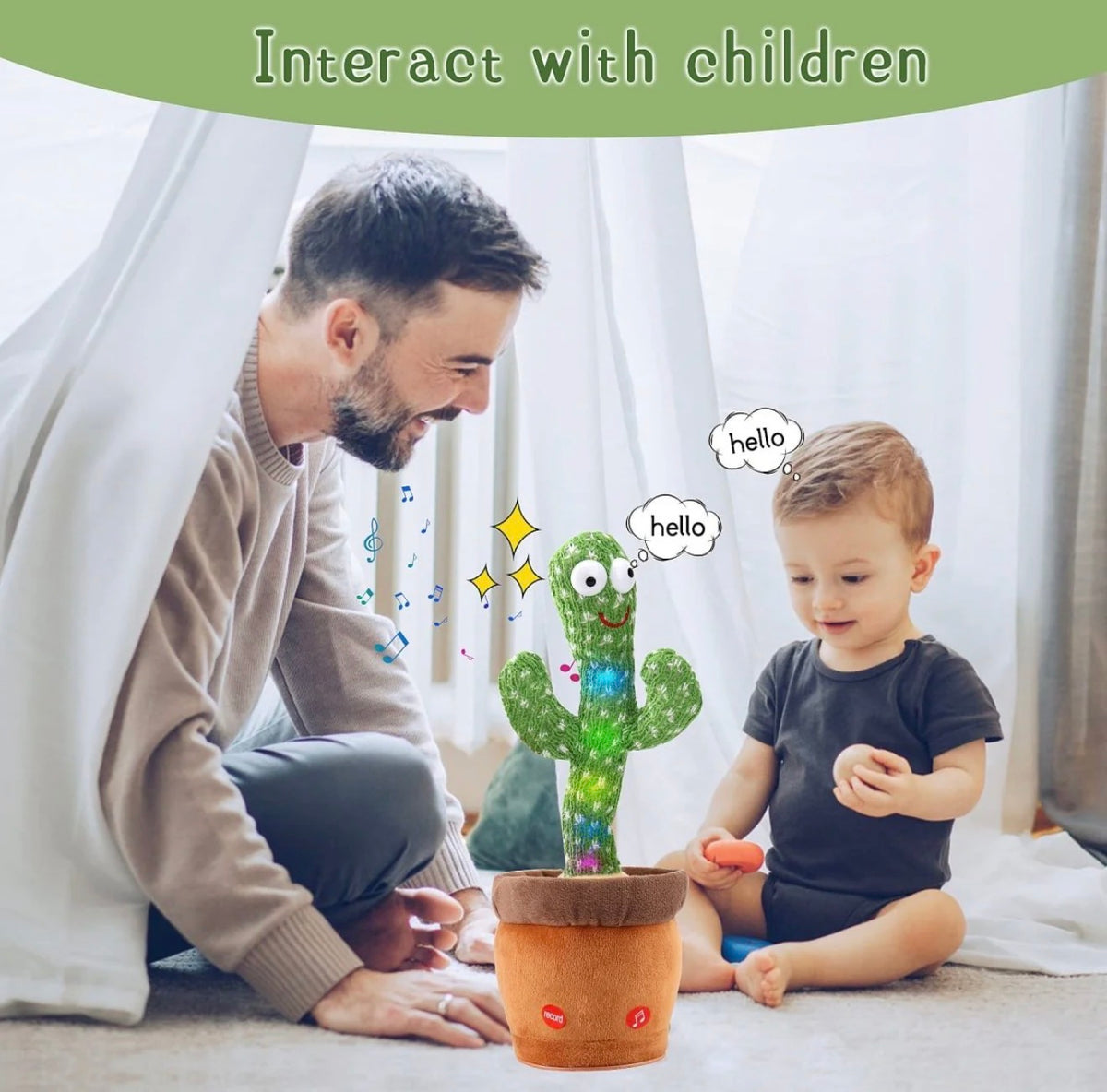 Dancing Cactus Toy | Singing, Dancing & Voice Repeating Fun