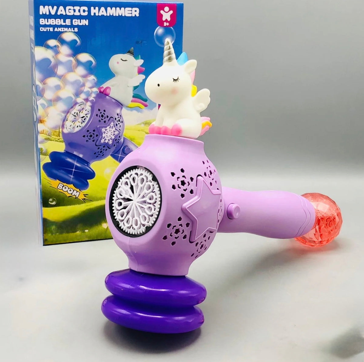 Unicorn Hammer Bubble Stick Toy | 12-Hole Colorful Bubble Blower for Kids