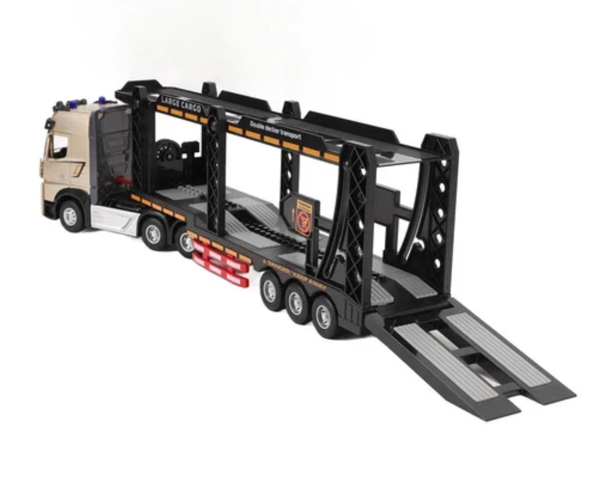 1:24 RC 2.4GHz Diecast Double-Layer Cargo Truck – Remote Control Large Truck Toy