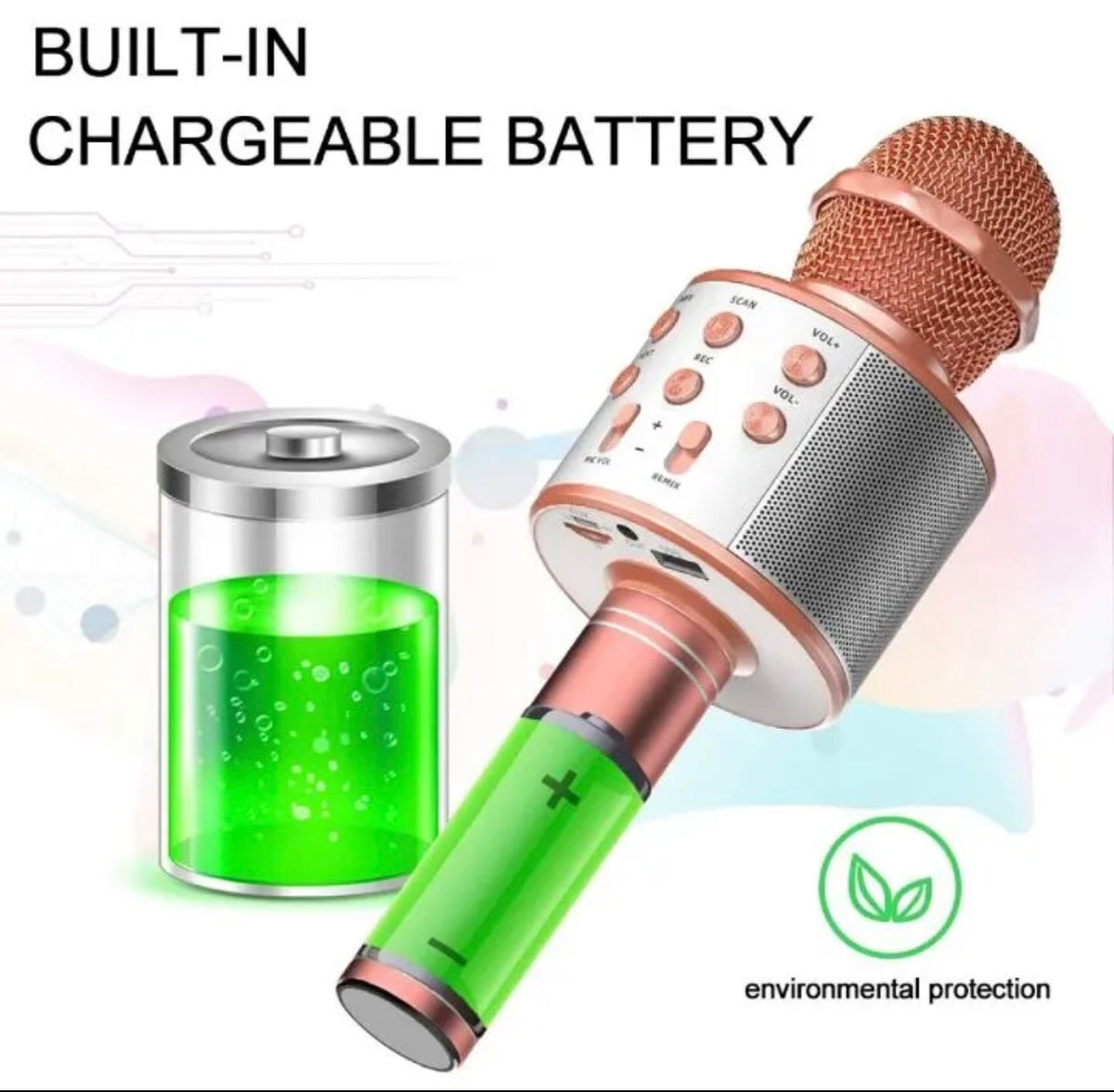 WS-858 Wireless Bluetooth Handheld Portable Karaoke Mic Speaker KTV Microphone