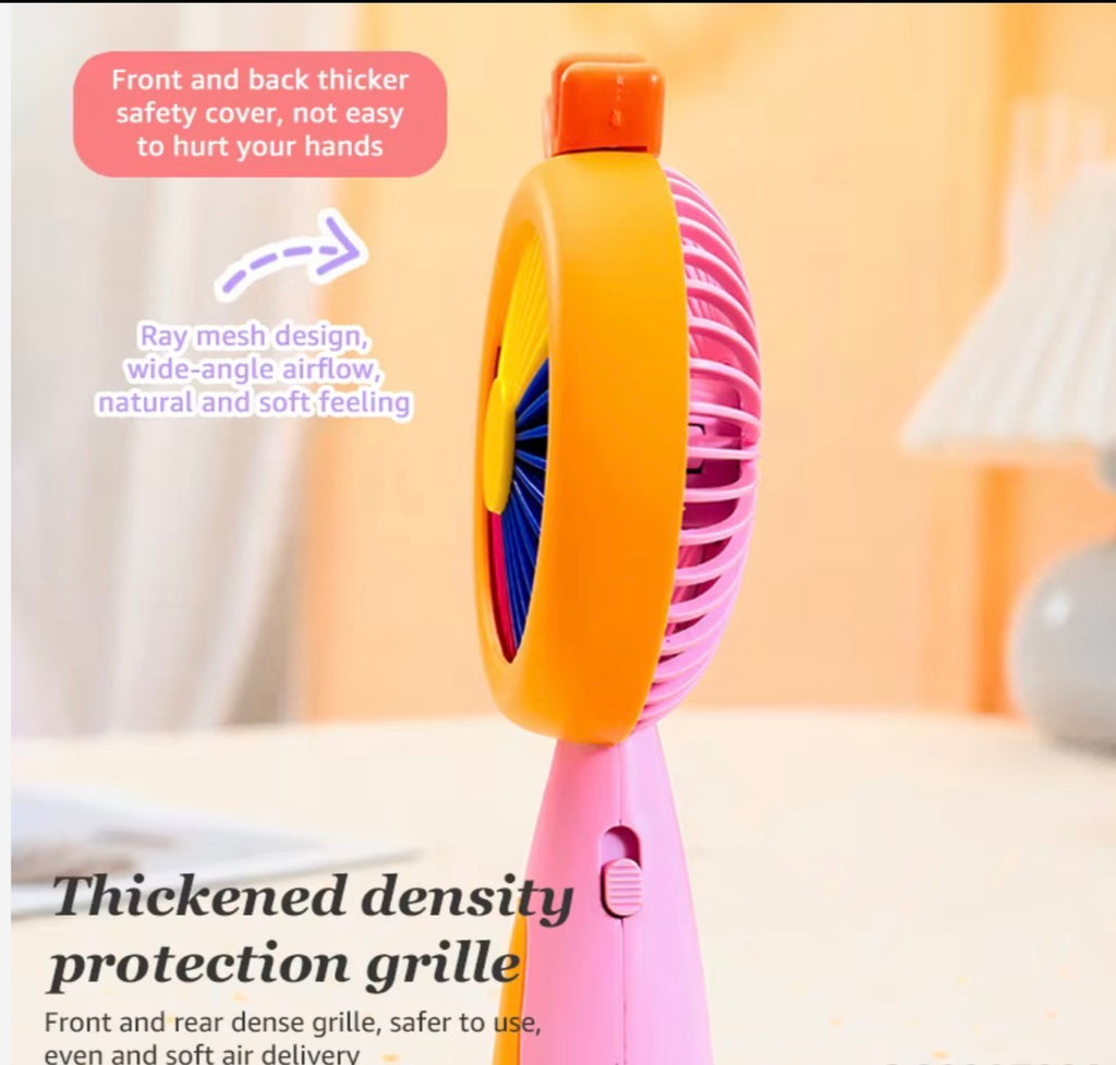 Colorful  Handheld Portable Desk Mini Fan | Toy for Kids with Light