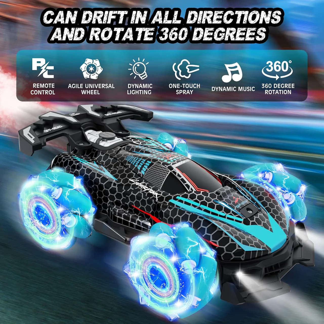 1:16 Remote & Watch Control Stunt Spray Car