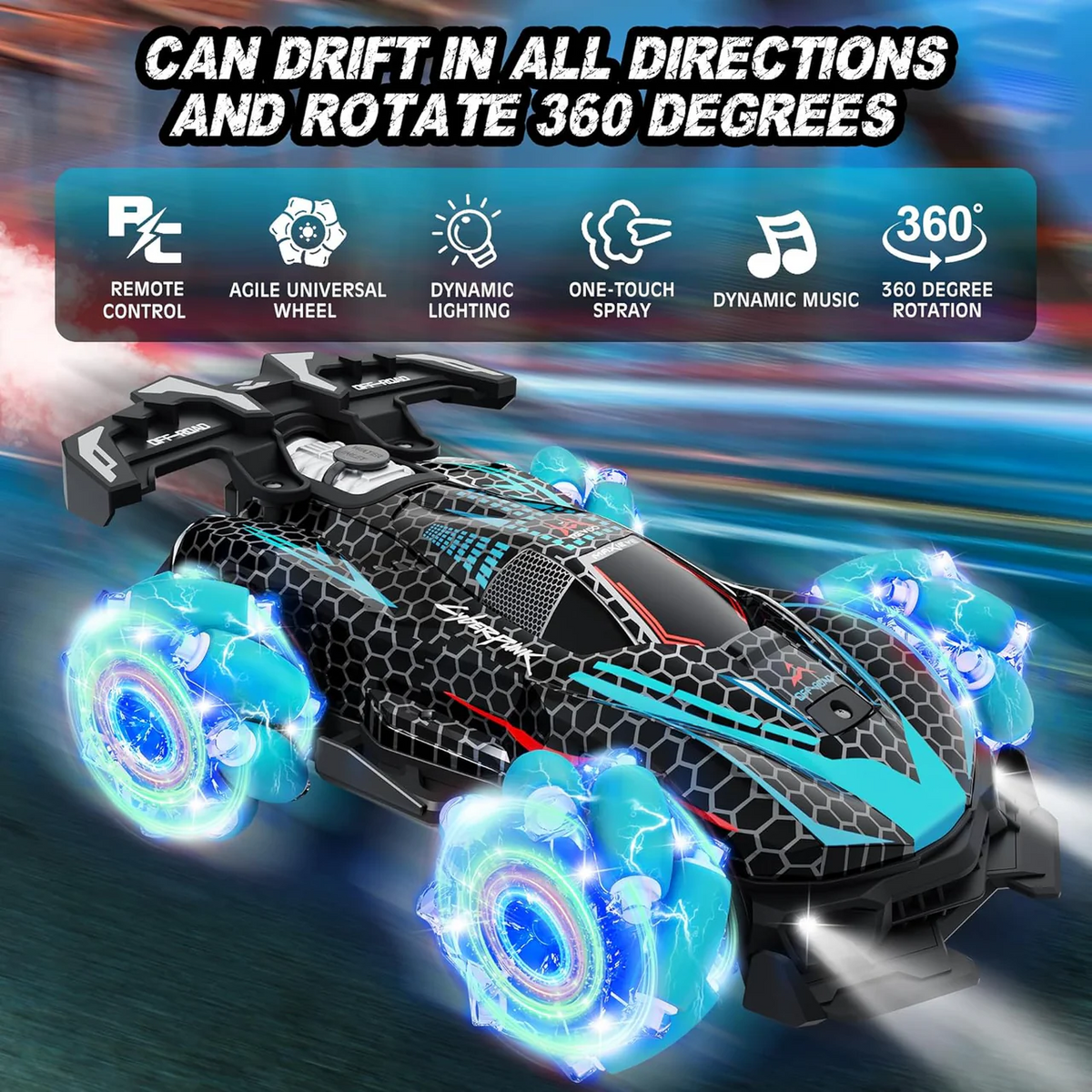 1:16 Remote & Watch Control Stunt Spray Car