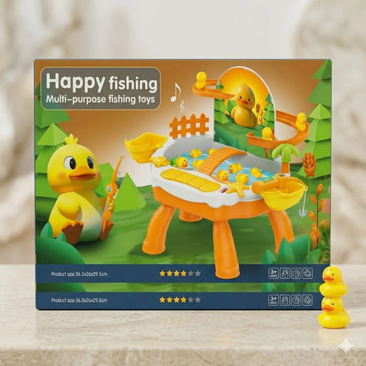 2in1 Kids Duck Slide & Magnetic Fishing Game Table